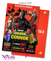 Fortnite Invitation, Fortnite Birthday Invitation