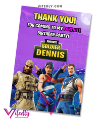 Fortnite Thank you card