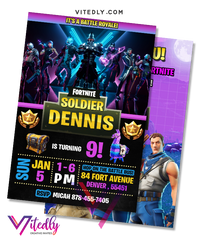 Fortnite Invitation Season 10, Fortnite Birthday Invitation Season 10