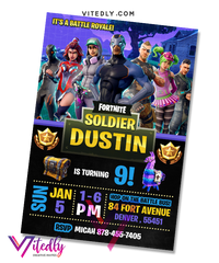Fortnite Invitation Season 4, Fortnite Birthday Invitation