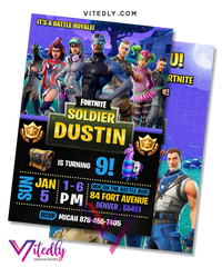 Fortnite Invitation Season 4, Fortnite Birthday Invitation