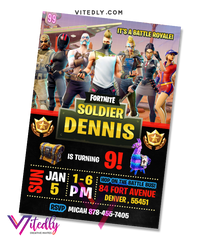 Fortnite Invitation Season 5, Fortnite Birthday Invitation Season 5