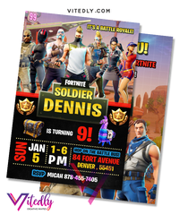 Fortnite Invitation Season 5, Fortnite Birthday Invitation Season 5