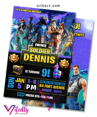 Fortnite Invitation Season 7, Fortnite Birthday Invitation Season 7