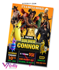 Fortnite Invitation Season 8, Fortnite Birthday Invitation Season 8