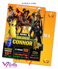 Fortnite Invitation Season 8, Fortnite Birthday Invitation Season 8
