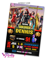 Fortnite Invitation Season 9, Fortnite Birthday Invitation Season 9