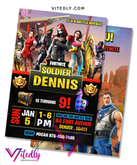 Fortnite Invitation Season 9, Fortnite Birthday Invitation Season 9