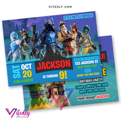 Fortnite Birthday Invitation, Fortnite Birthday Invite, Fortnite Invitations, Fortnite Invitation