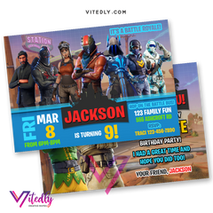 Fortnite Birthday Invite, Fortnite Party Invitation, Fortnite Invitations
