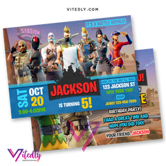 Fortnite Birthday Party Invitation, Fortnite Birthday Invite, Fortnite Invitations