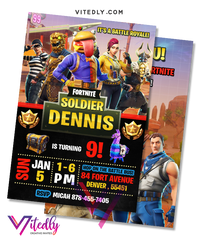 Fortnite Invitation, Fortnite Birthday Invitation
