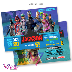 Fortnite Birthday Party Invitation, Fortnite Birthday Invite, Fortnite Invitations