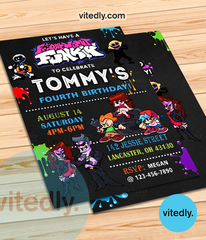 Friday Night Funkin' Party Birthday Invitation