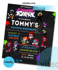 Friday Night Funkin' Party Birthday Invitation