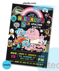 Gumball Invitation, Gumball Birthday, Gumball Birthday Invitation, Gumball Party