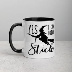 Yes! I Can Drive A Stick | Funny Halloween Two-Tone Coffee Mug