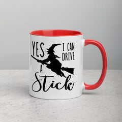 Yes! I Can Drive A Stick | Funny Halloween Two-Tone Coffee Mug