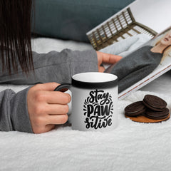 Stay PAW-sitive Matte Black Magic Mug