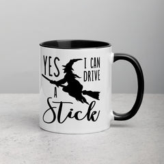 Yes! I Can Drive A Stick | Funny Halloween Two-Tone Coffee Mug