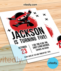 Ninja Invitation, Ninja Birthday Invitation