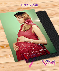 Elegant Photo Pregnancy Announcement