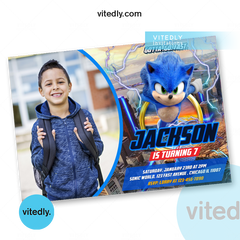 Sonic the Hedgehog Invitation, Sonic the Hedgehog Birthday Invitation, Sonic Invitation, Sonic Birthday Invitation