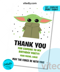 Baby Yoda Thank You Card