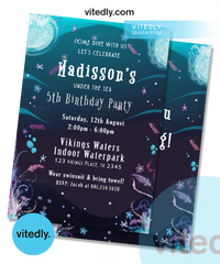 Under the Sea Birthday Invitation with FREE Thank You card | Under the Sea Invitation