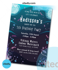 Under the Sea Birthday Invitation with FREE Thank You card | Under the Sea Invitation