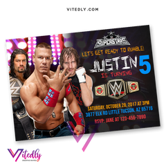 WWE Birthday Invitations