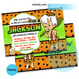 Bamm-bamm Birthday Invitation | Flintstones Invitation