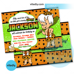 Bamm-bamm Birthday Invitation | Flintstones Invitation