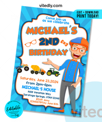 Editable Blippi Invitation | Instant Download