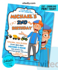 Editable Blippi Invitation | Instant Download