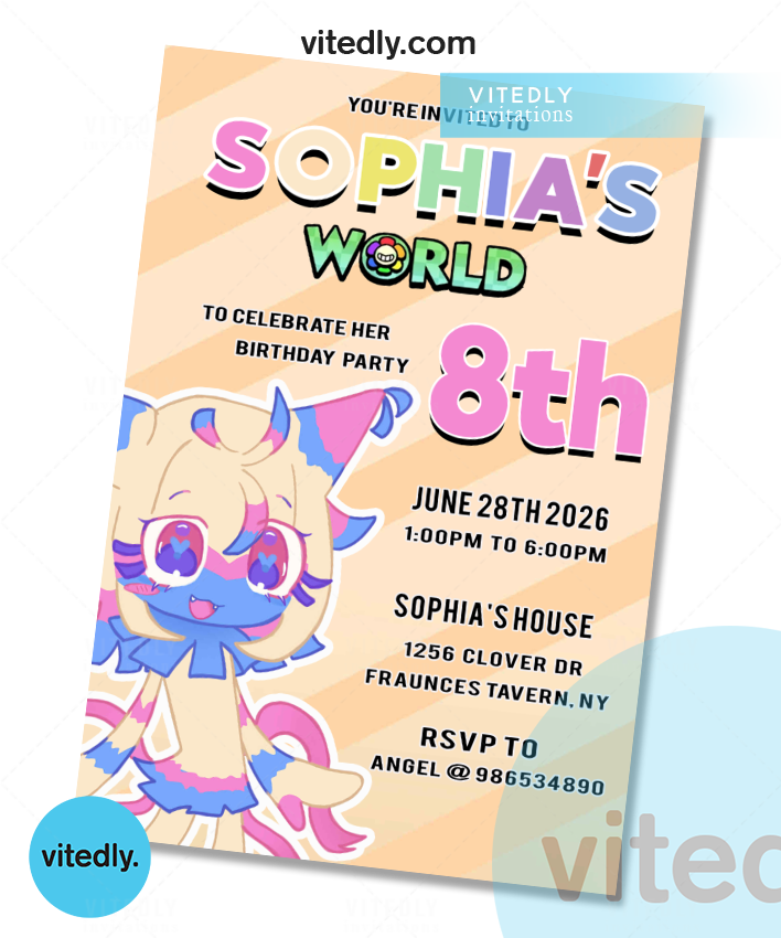 Dandy's World Yatta Birthday  Invitation