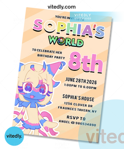 Dandy's World Yatta Birthday  Invitation