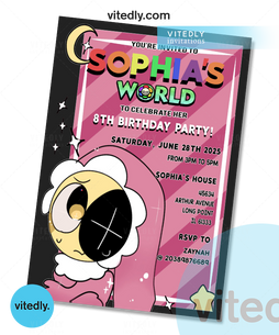 Dandy's World Birthday Invitation with Thank you card