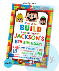 Lego Mario Birthday Invitation
