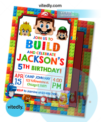 Lego Mario Invitation