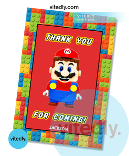 Lego Mario Thank you Card