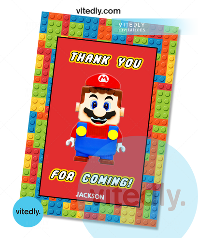 Lego Mario Thank you Card