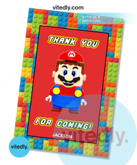 Lego Mario Thank you Card