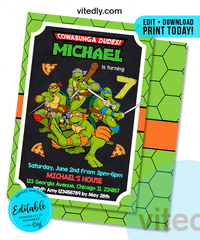 Editable Ninja Turtles Invitation | Instant Download