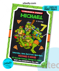 Editable Ninja Turtles Invitation | Instant Download