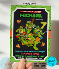 Editable Ninja Turtles Invitation | Instant Download