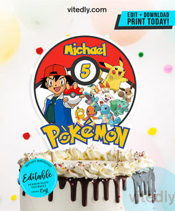 Pokemon Cake Topper, Pokemon Cake Centerpiece