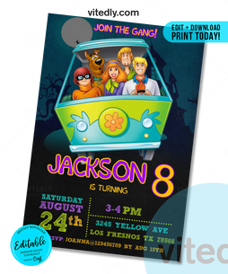 Editable Scooby Doo Invitation | Editable Scooby Doo Birthday Invitation | INSTANT DOWNLOAD