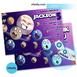 SolarBalls Birthday Invitation with FREE Thank You Card