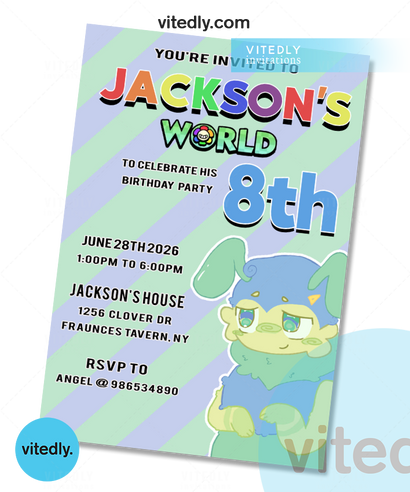 Squirm Birthday Invitation